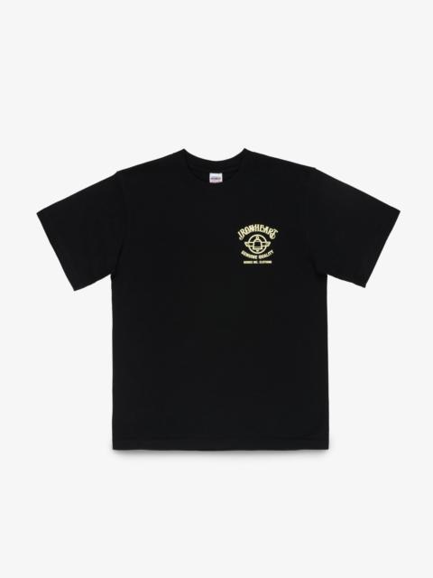 Iron Heart IHT-2603-BLK 7.5OZ PRINTED LOOPWHEEL CREW NECK T-SHIRT - BLACK