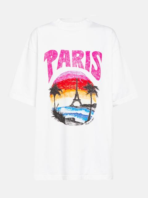 BALENCIAGA landscape-print cotton T-shirt