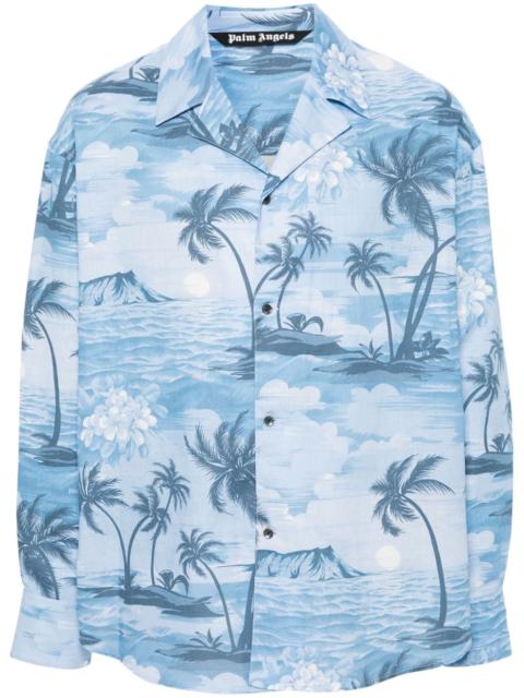 Palm Angels sunset-print bowling shirt