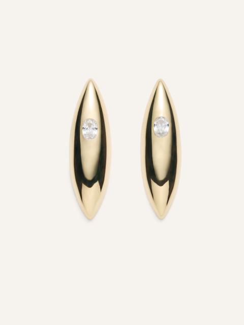 MAGDA BUTRYM Elongated crystal accent earrings in gold