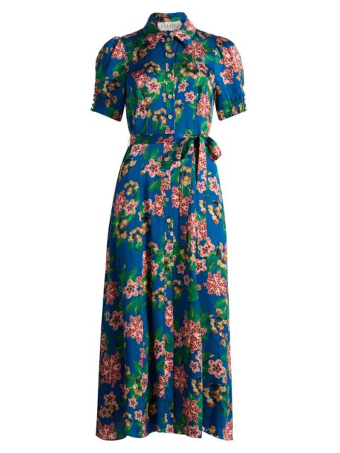 SALONI Women's Vanessa Floral Midi-Shirtdress - Floral Sapphire