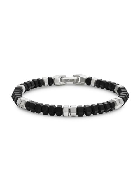 DAVID YURMAN Men's Hex Bead Bracelet in Sterling Silver - Black Onyx