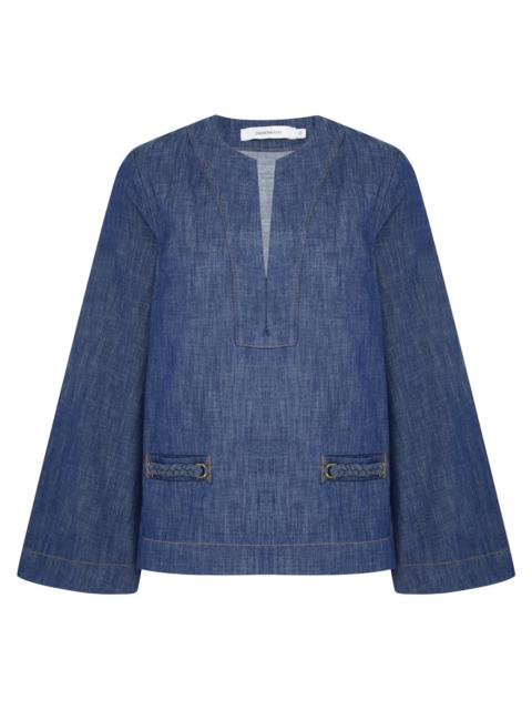 Zimmermann WYLIE DENIM TUNIC TOP