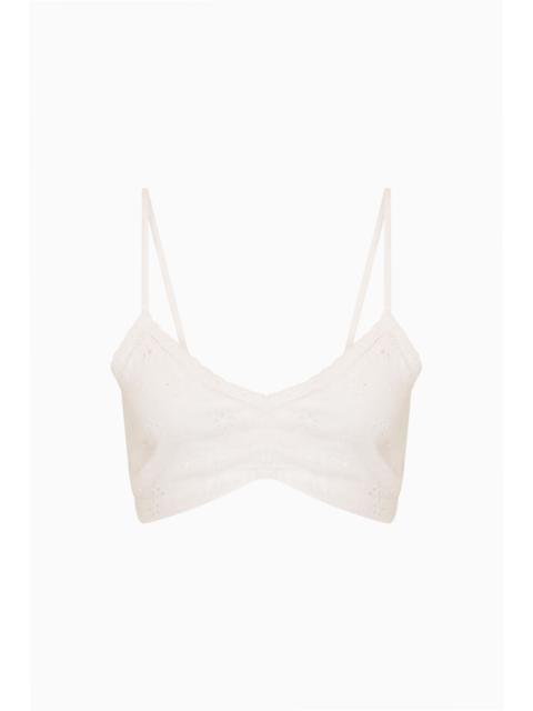 LoveShackFancy Brynnette Eyelet Linen Bralette Top