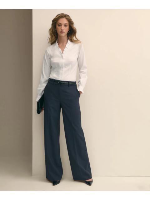 Brooks Brothers The Essentials Wide-Leg Trousers in Wool Blend