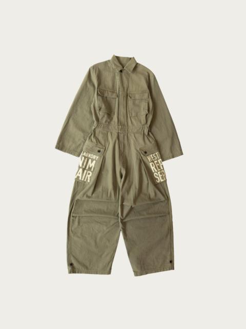 Kapital Herringbone MONKEY Jumpsuit (FACTORY-REPAIR &Embroidery) - Khaki