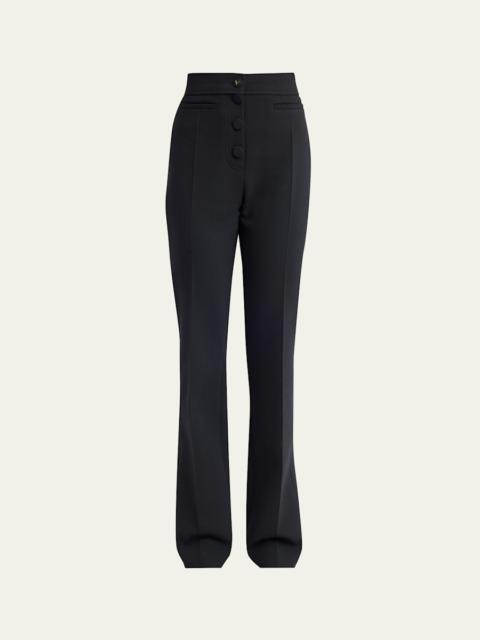 Valentino Button-Front Straight-Leg Trousers