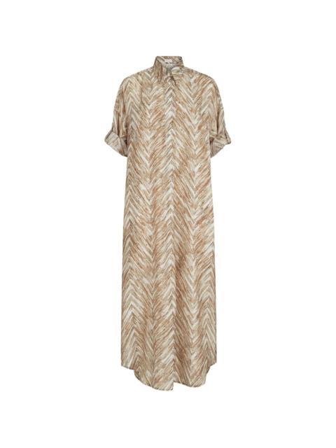 Brunello Cucinelli chevron-print silk dress