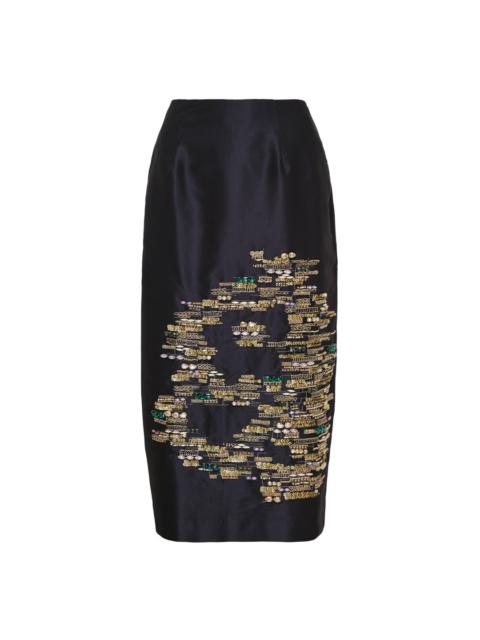 BIYAN Taffeta Slim Midi Skirt