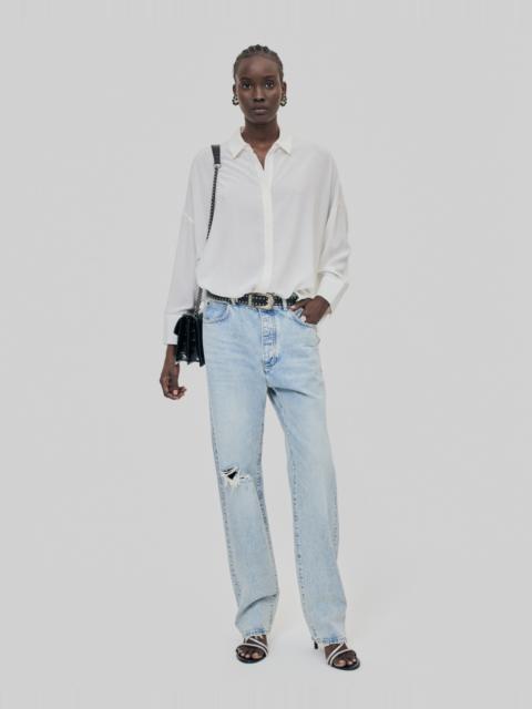 The Kooples LOOSE WHITE WASHED SILK SHIRT