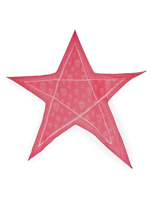 Alexander McQueen Women's Skull Star Silk Scarf - Raspberry Ivory