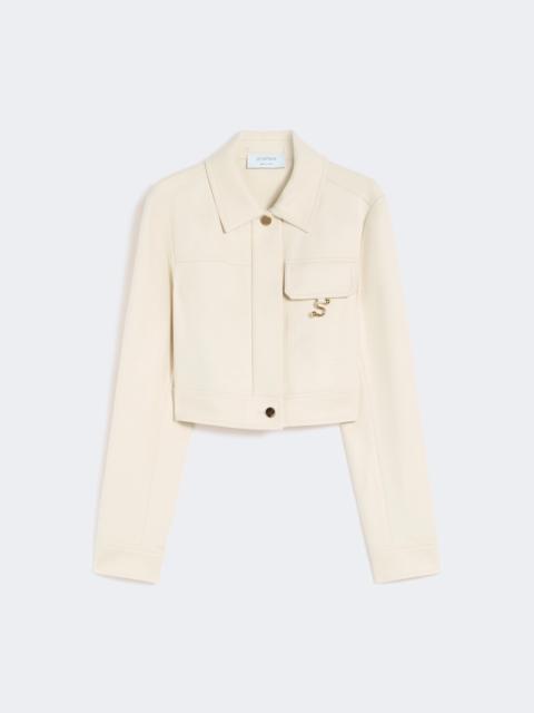 Sportmax SARTA Short washed gabardine jacket - VANILLA