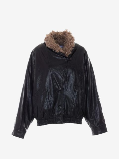 ELEH faux-fur trim oversized jacket
