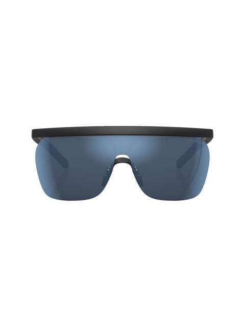 GIORGIO ARMANI logo-print shield-frame sunglasses
