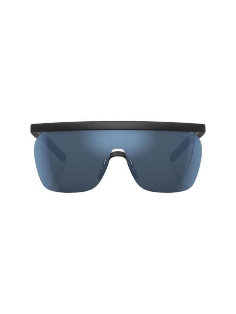 logo-print shield-frame sunglasses