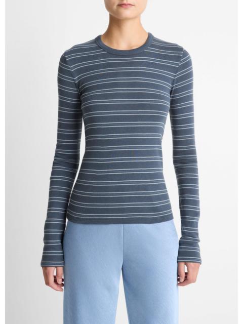 Vince Striped Pima Cotton-Blend Long-Sleeve T-Shirt