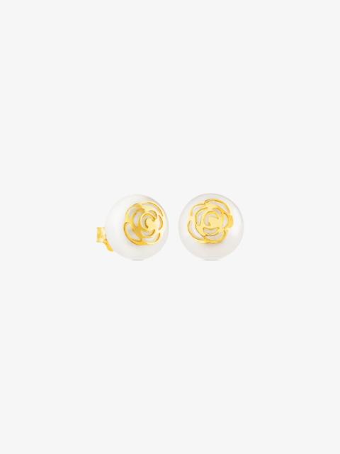 TOUS 18K solid gold Rosa d'Abril Earrings with Pearl