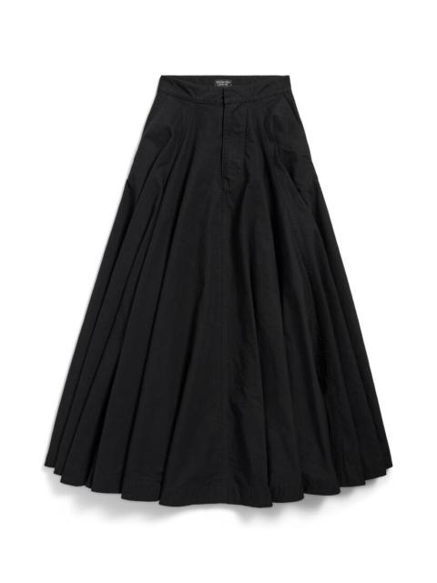 BALENCIAGA Women's Godet Maxi Skirt in Black