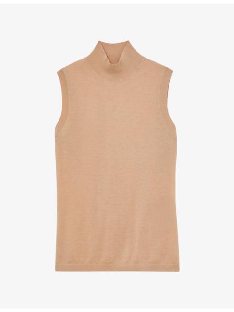 REISS Evelyn Funnel-Neck Wool Vest