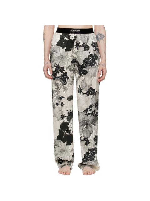 TOM FORD Off-White & Black Pinched Seam Lounge Pants