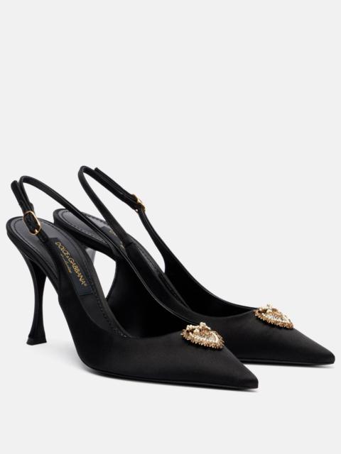 Dolce & Gabbana Devotion 90 satin slingback pumps