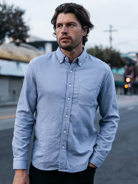 HIROSHI KATO The Tack Double Weave Dobby Stretch - Matte Blue