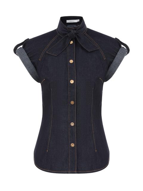 Zimmermann DENIM TIE NECK SHIRT