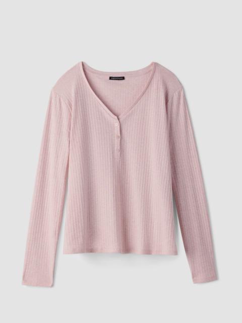 EILEEN FISHER Organic Cotton Rib V-Neck Sleep Top
