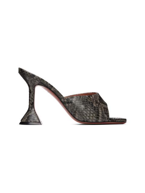 Amina Muaddi Gray Lupita Slipper 95 Heeled Sandals