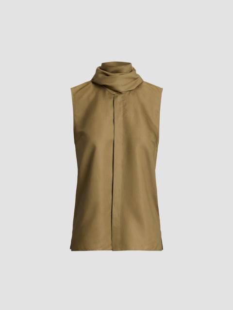 Ralph Lauren Women's Gilmore Satin Taffeta Top - Porcini