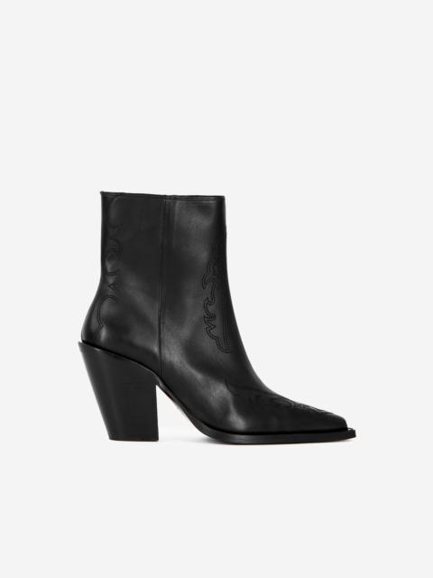 The Kooples BLACK LEATHER HEELED ANKLE BOOTS