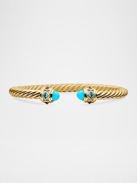 DAVID YURMAN Renaissance Cable Bracelet with Gemstones in 18K Gold, 5mm