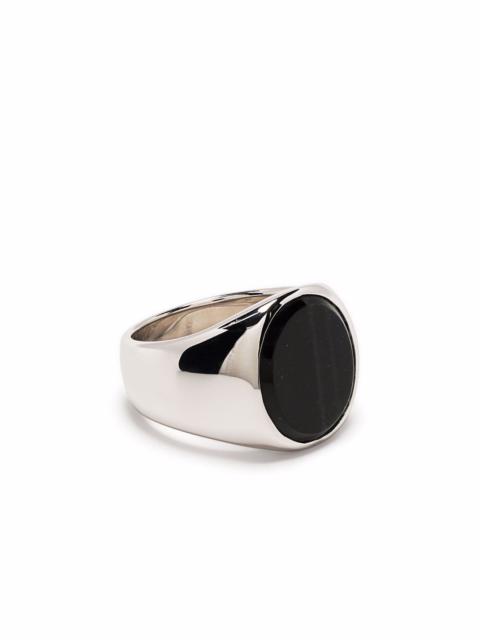 TOM WOOD oval blue hawk eye signet ring