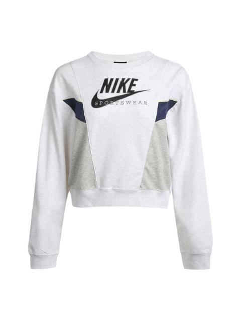 (WMNS) Nike Casual Sports Round Neck Long Sleeves Pullover Hoodie White CZ8599-051