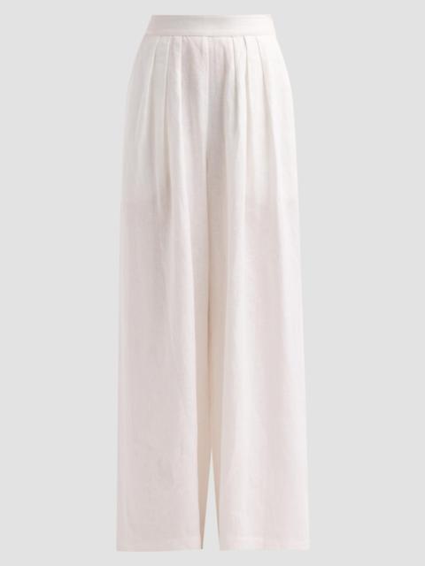Cara Cara Women's Linen Pleated Palazzo Pants - White