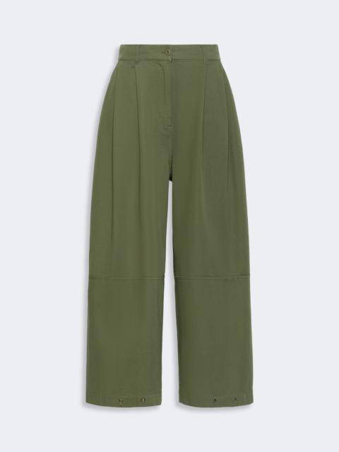WEEKEND Max Mara BACCA Washed cotton trousers - KAKI