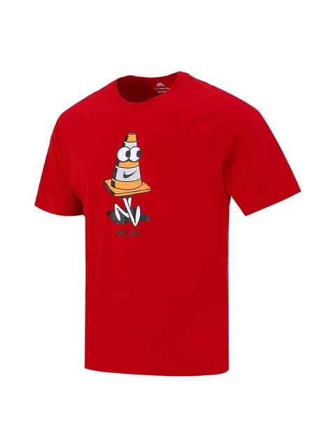 Nike Nike SB Skateboard Funny Printing Sports Round Neck Short Sleeve Red DJ1225-687