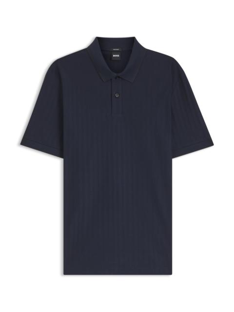 BOSS STRIPED COTTON POLO SHIRT WITH TIPPING