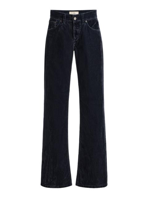 JEANERICA Kyoto Droit Corduroy Low-Rise Straight-Leg Jeans dark wash