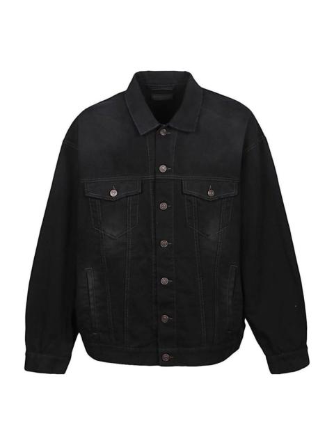 BALENCIAGA Balenciaga Gaffer Taped Political Campaign Denim Jacket 'Black' 724651TNW111700