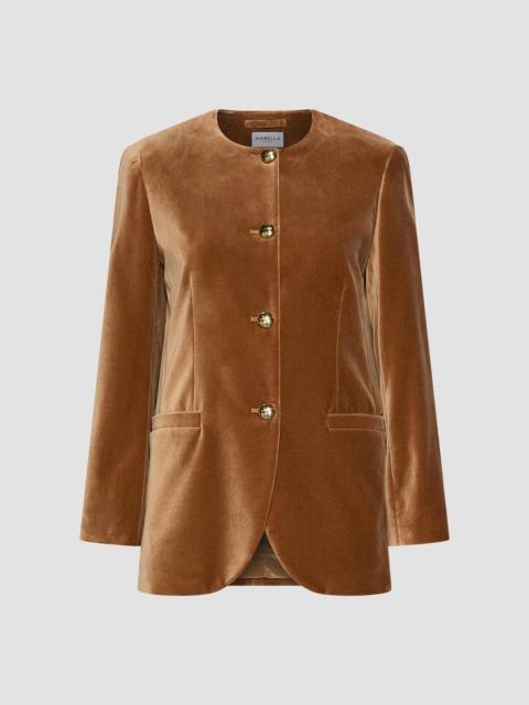 MARELLA Women's Straight Fit Stretch Velvet Blazer - Buck