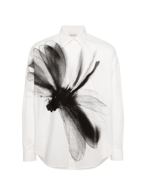 Alexander McQueen Dragonfly-print cotton shirt
