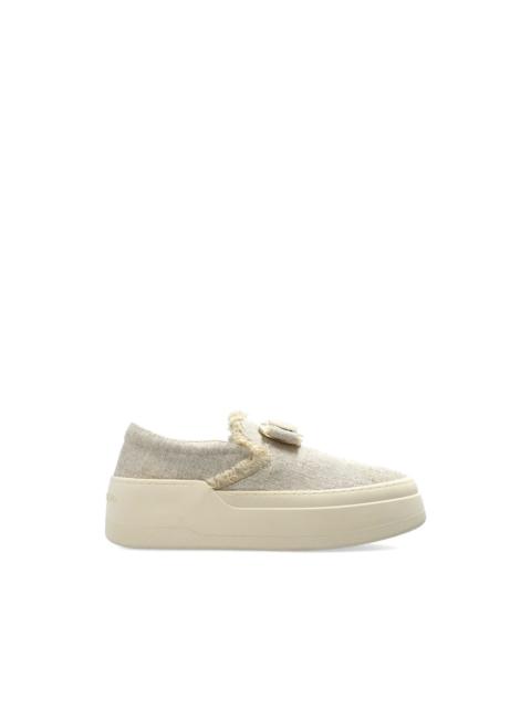 FERRAGAMO fringed logo-plaque sneakers