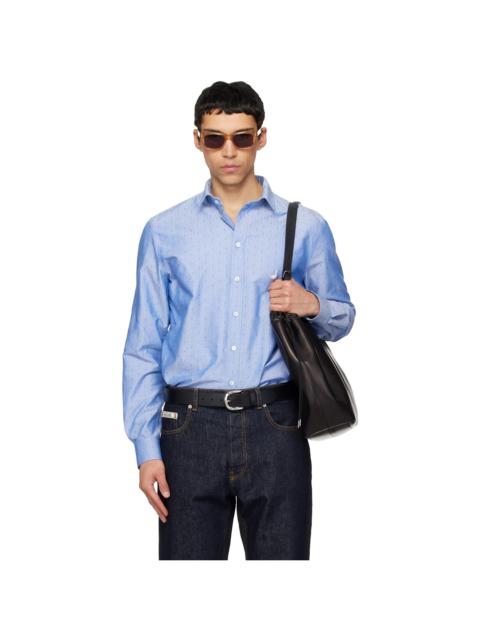 Moschino Blue Embroidered Archive Goose Shirt
