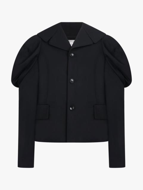 Comme Des Garçons EXAGGERATED PUFF SLEEVE BUTTON UP JACKET WITH WIDE COLLAR | BLACK