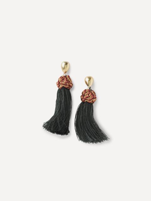 YSSO 18ct-24ct Gold Plated Mentis Green Lace Earrings