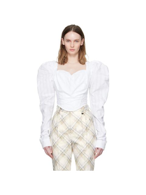 Vivienne Westwood White LS Sunday Corset Blouse