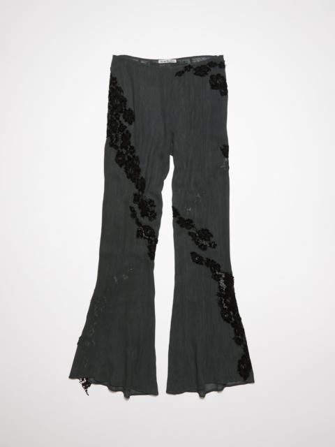 Flared lace trousers - Dusty grey