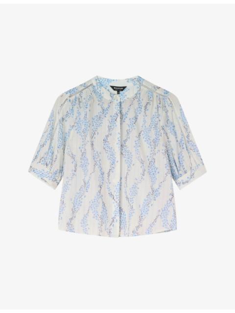 WHISTLES Textured Ditsy-Stem Woven Shirt