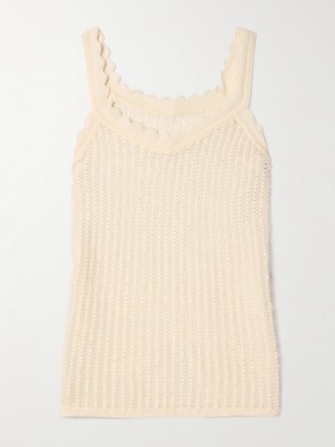 KHAITE Ennio Scalloped Pointelle-knit Tank